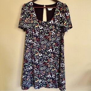 Molly Bracken|Vibrant Multicolour Floral Scoop Beck Short Sleeve Mini Dress Sz M